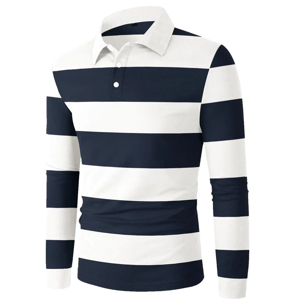 Premium Quality Men's for Polo T-shirt Custom 100% Cotton Breathable Lightweight Stripped Full Sleeves Stylish Trendy Solid