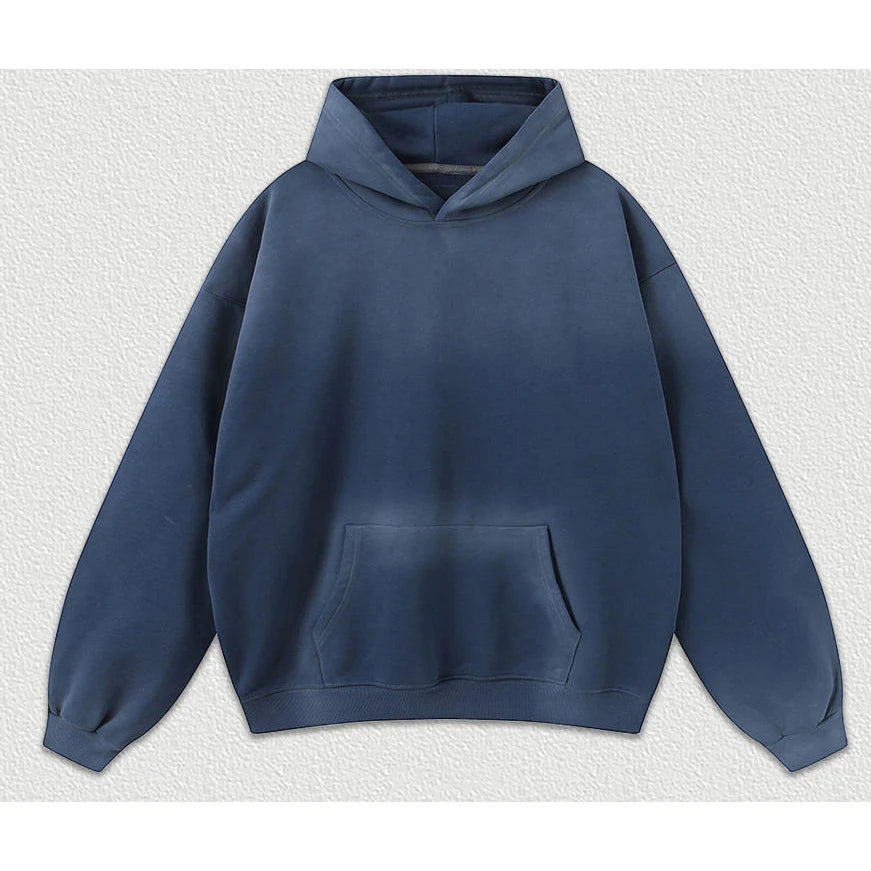 Custom Blank 100% Cotton Acid Washed Hoodie High Street Series Washing Old Oversized Hoodie Stone Washed Vintage Hoodie