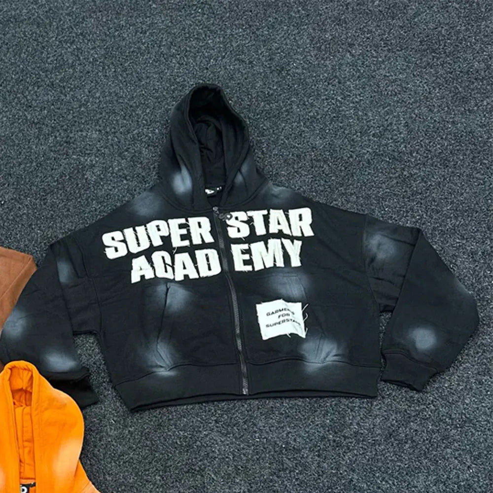Baggy 350grams Polyester Jersey Heavyweight Pullover Hoodie Unisex Eco-Friendly Winter Pocket Custom Zip Rhinestone High Quality