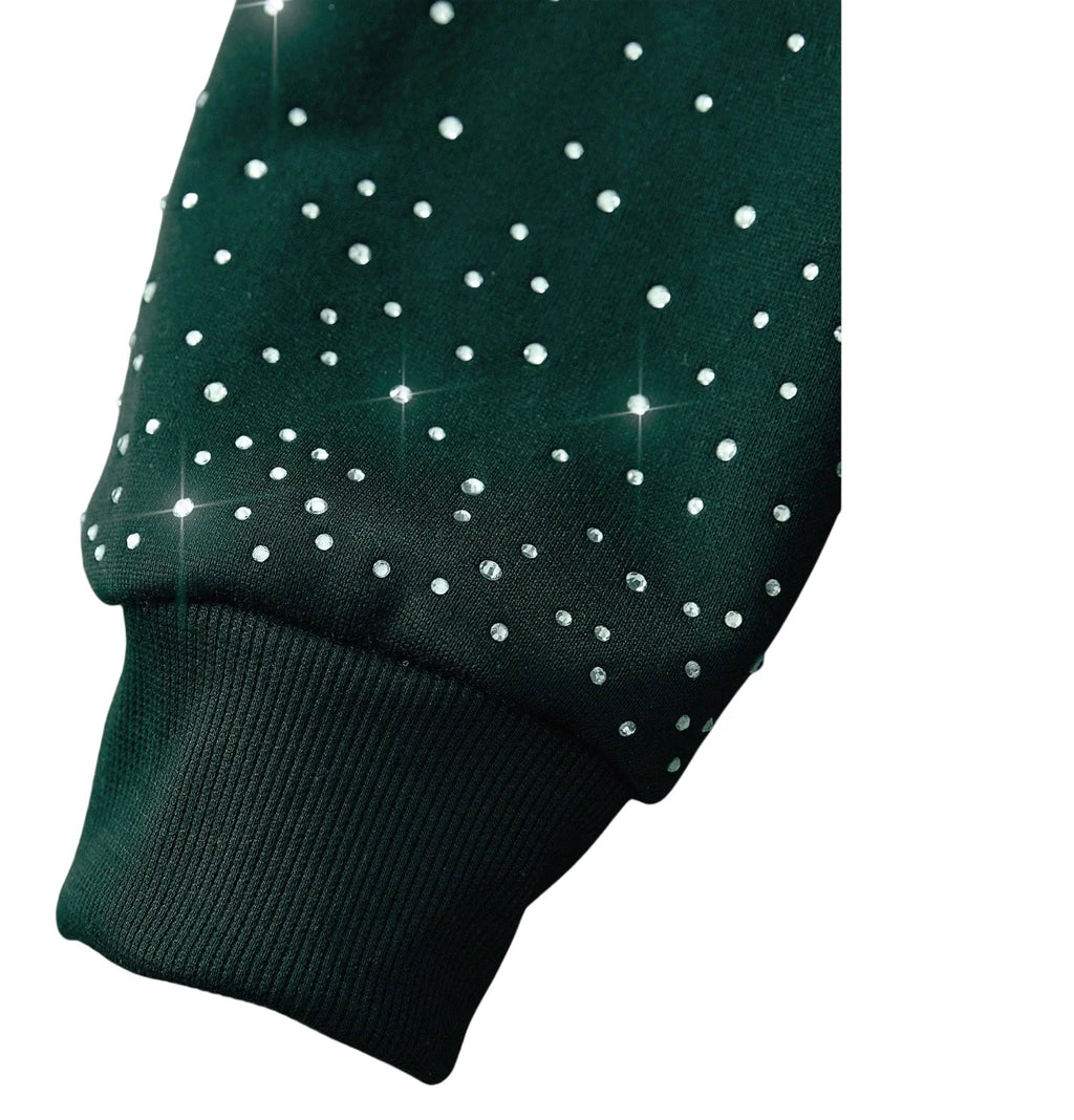 Y2K Rhinestone Fleece Hoodie