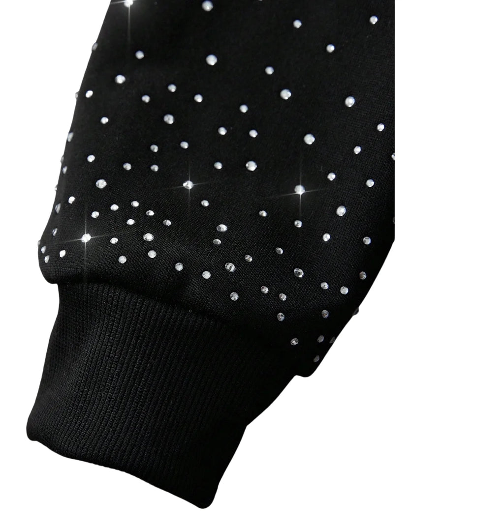 Y2K Rhinestone Fleece Hoodie