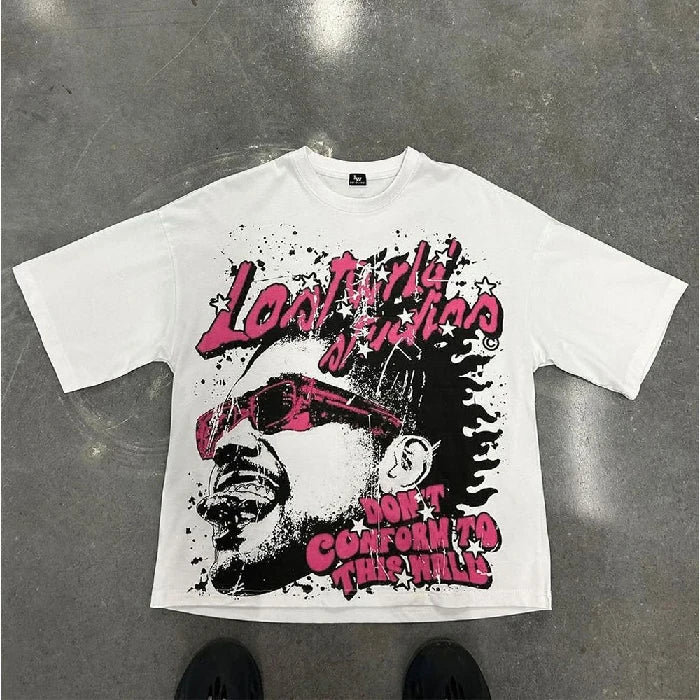 Custom Logo 300GSM Streetwear Box Cut Tee T Shirt Heavyweight Cropped Top Graphic Printed 100% Cotton Boxy Fit T-Shirt for Men
