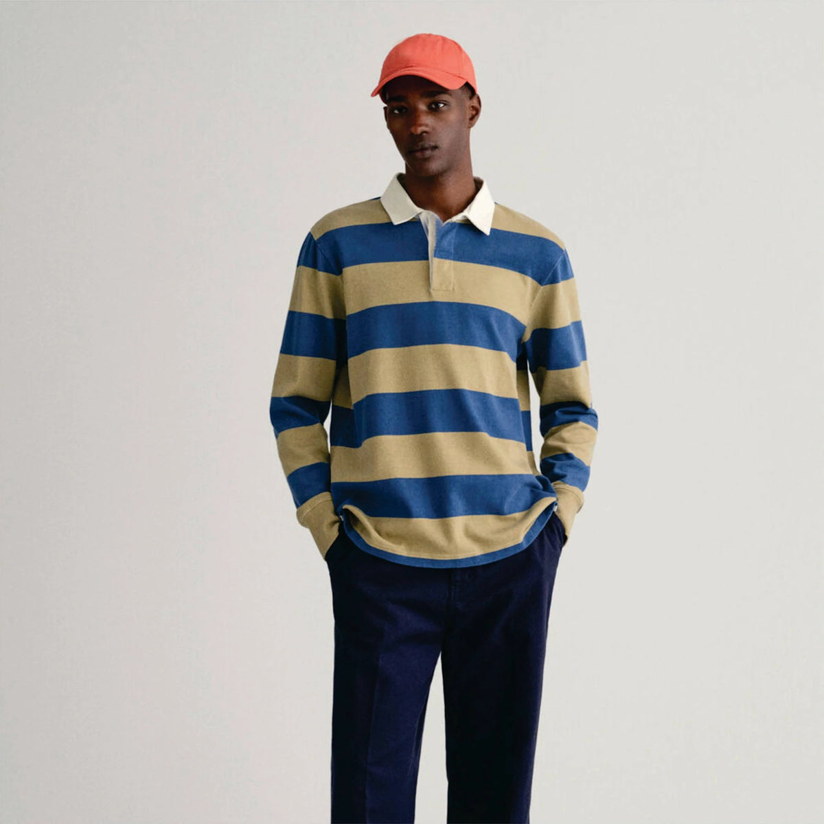 High Quality Men's Striped Rugby for Shirt-Customizable Breathable Durable & Comfortable for Casual and Athletic Use