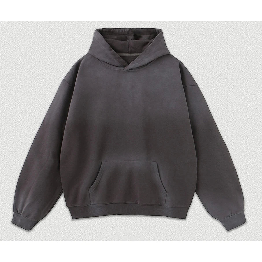 Custom Blank 100% Cotton Acid Washed Hoodie High Street Series Washing Old Oversized Hoodie Stone Washed Vintage Hoodie