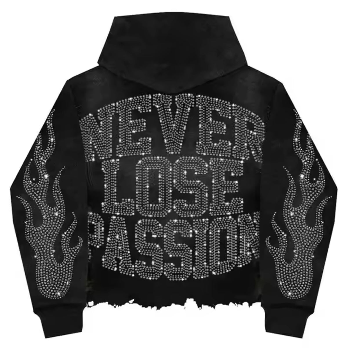 Wholesale Autumn Streetwear Acid Wash Rhinestone Embroidery Diamond Sun Faded Cropped Boxy Baggy Hoodie for Men