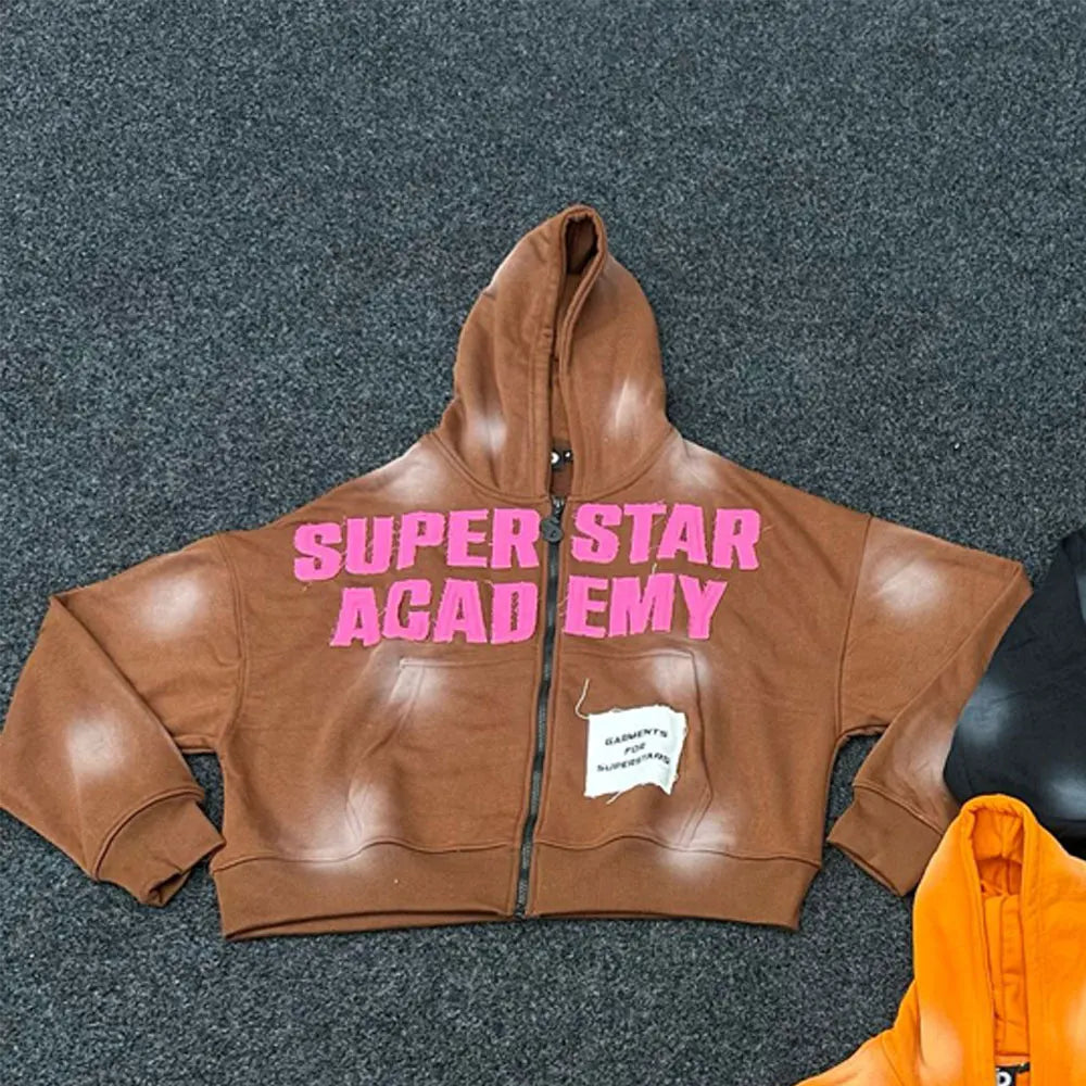 Baggy 350grams Polyester Jersey Heavyweight Pullover Hoodie Unisex Eco-Friendly Winter Pocket Custom Zip Rhinestone High Quality