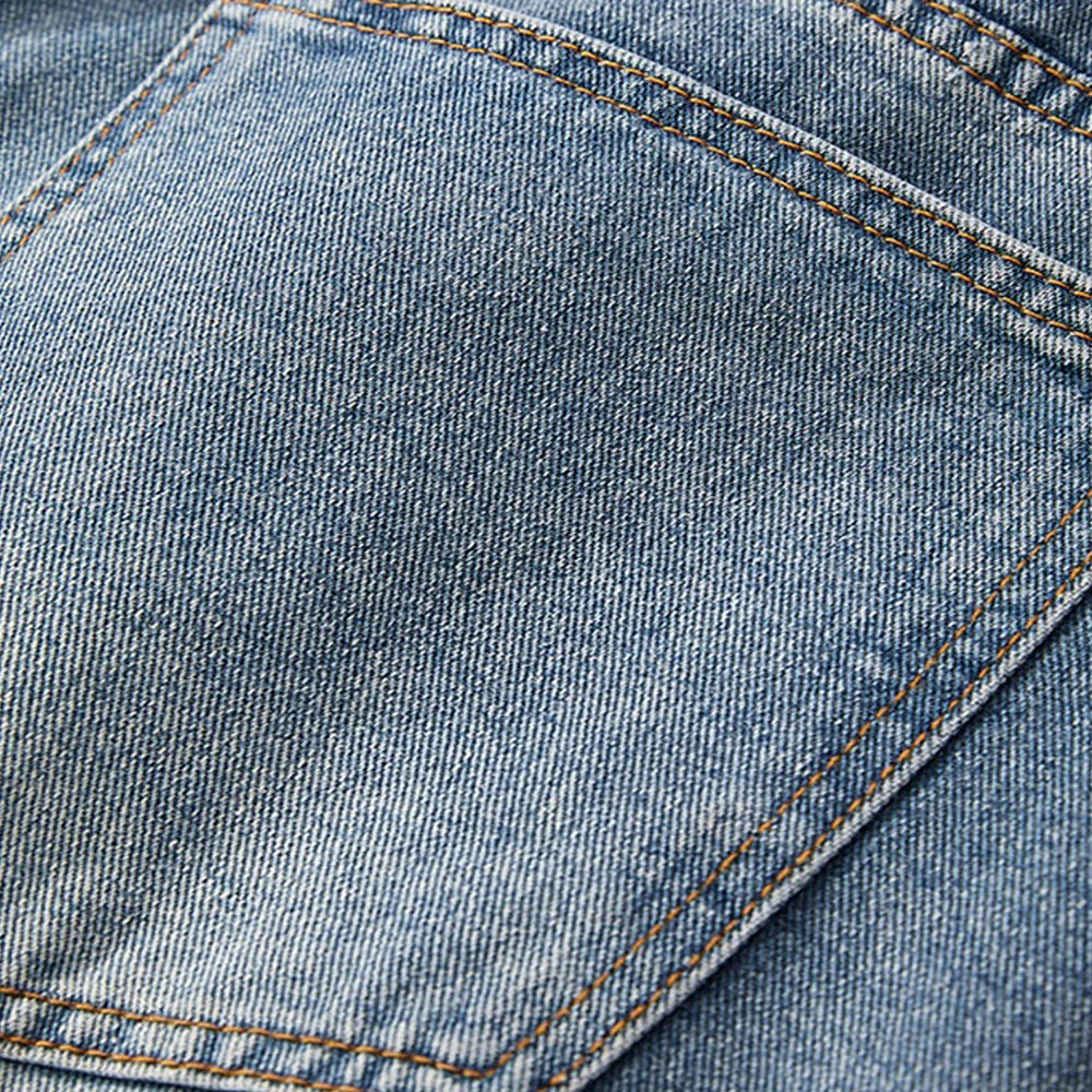High Quality Straight Stretchy Pockets Wide Leg Trousers Mid Waist Loose Men Long Canvas Lightweight Casual Breathable Jeans