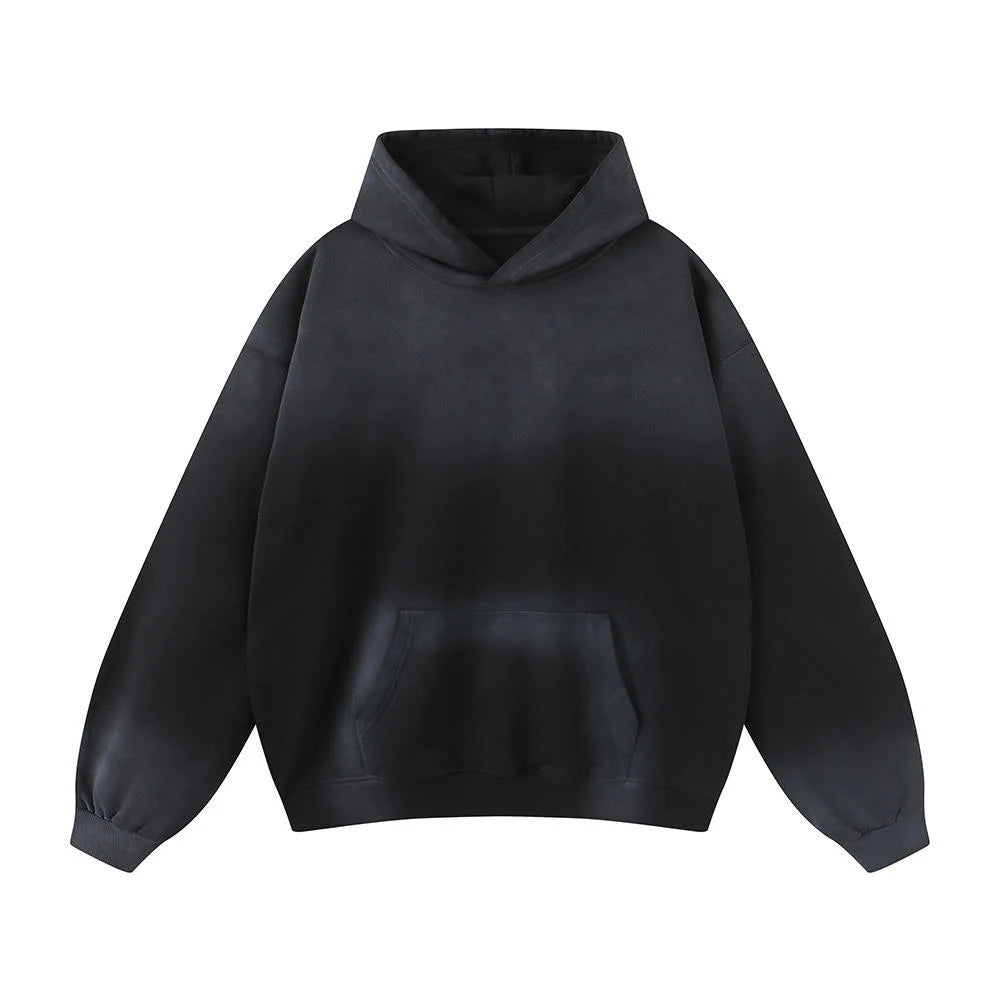 Custom Blank 100% Cotton Acid Washed Hoodie High Street Series Washing Old Oversized Hoodie Stone Washed Vintage Hoodie