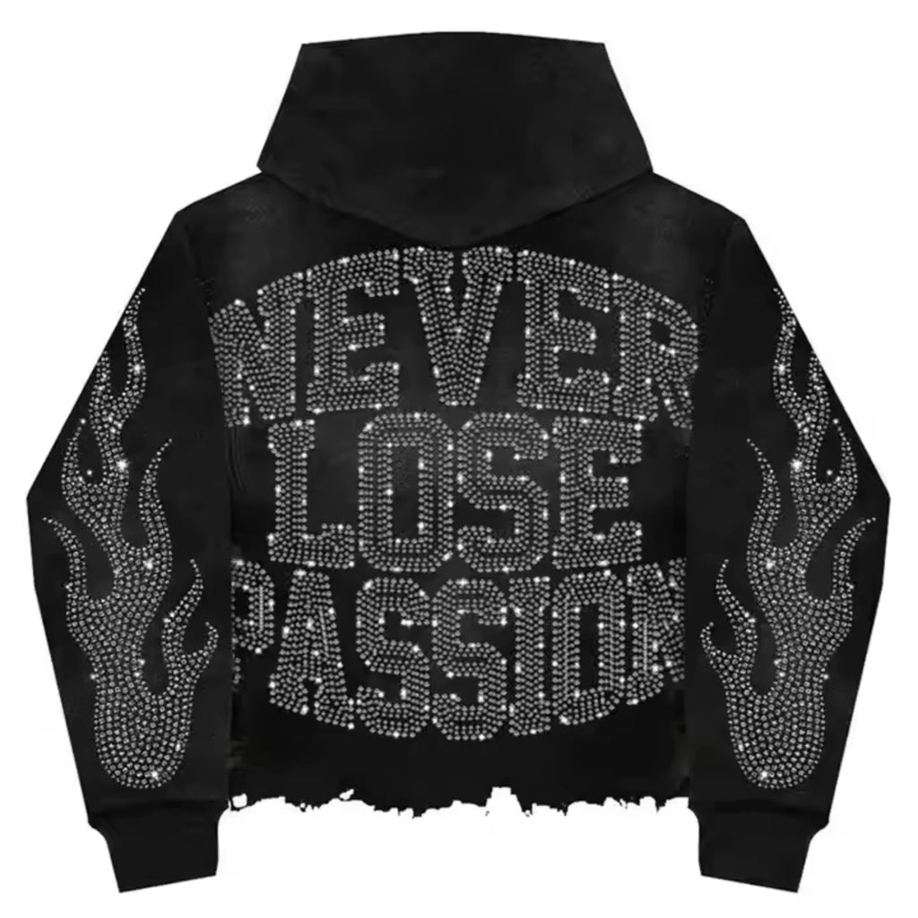 Wholesale Autumn Streetwear Acid Wash Rhinestone Embroidery Diamond Sun Faded Cropped Boxy Baggy Hoodie for Men