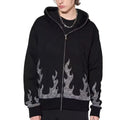 Men's 100% Cotton Winter Casual Streetwear Hoodie Custom Logo Full Face Skeleton Cross Drawstring Rhinestone 3D Embroidery