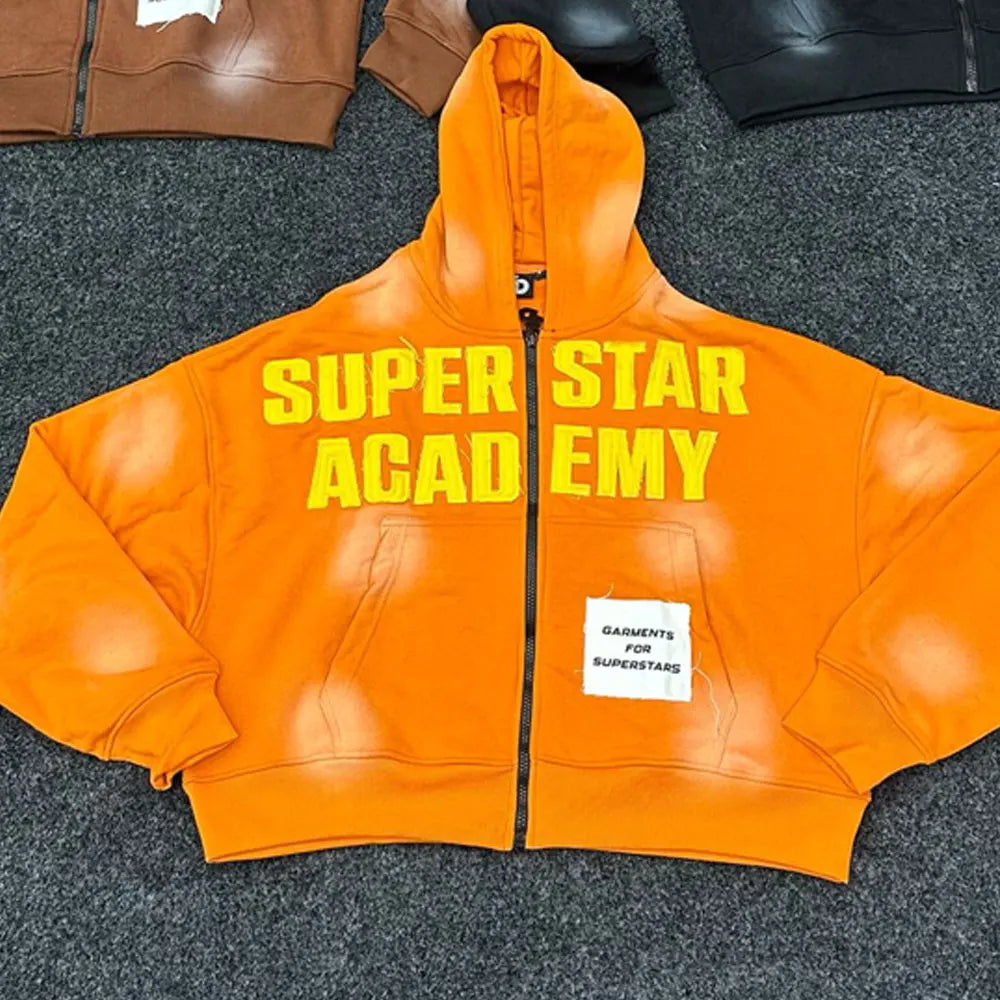 Baggy 350grams Polyester Jersey Heavyweight Pullover Hoodie Unisex Eco-Friendly Winter Pocket Custom Zip Rhinestone High Quality