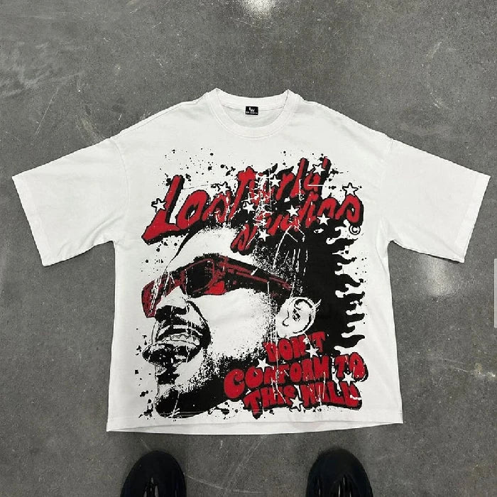 Custom Logo 300GSM Streetwear Box Cut Tee T Shirt Heavyweight Cropped Top Graphic Printed 100% Cotton Boxy Fit T-Shirt for Men