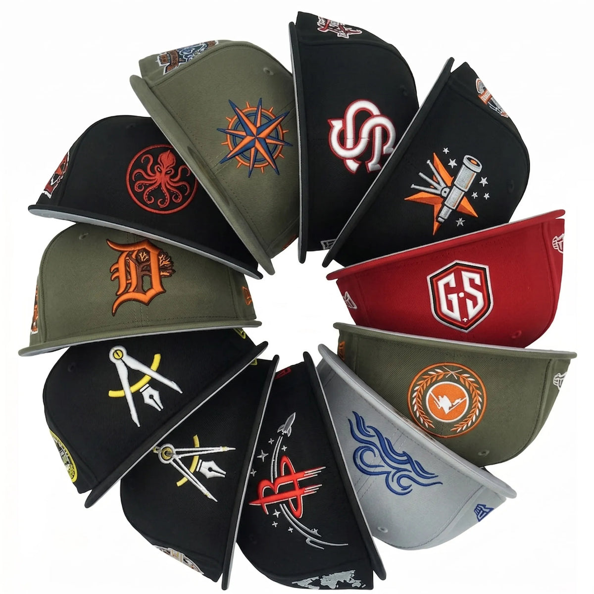 Custom New Fitted NE Gorras De Hombre Hat 6 Curved Hat New Original  Embroidery Caps Hats Baseball Cap