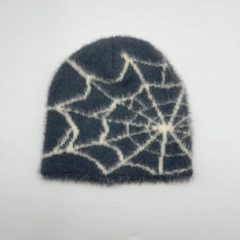 Wholesale Jacquard Custom Embroidery logo Woven Tags Y2K Cuff Fisherman Men Winter Skull Hat Knitted Mohair Beanie