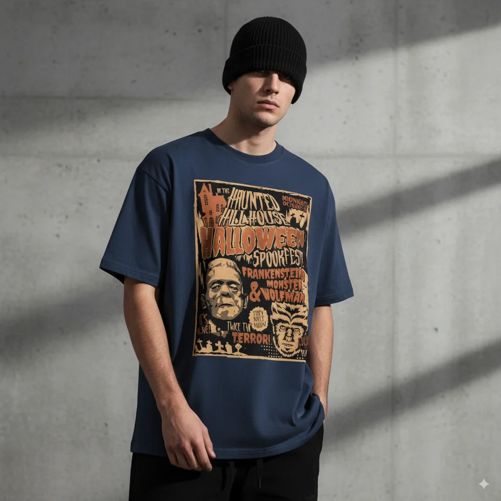 Men's Summer T-shirt 180g Cotton Printed Short Sleeve Casual Graphic Tee