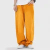 High Quality Straight Stretchy Pockets Wide Leg Trousers Mid Waist Loose Men Long Canvas Lightweight Casual Breathable Jeans