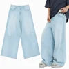 New High Quality Men's Baggy Hip Hop Wide Leg Distressed Loose Fit Mid Waist Embroidery Eco-Friendly Plus Size Jeans