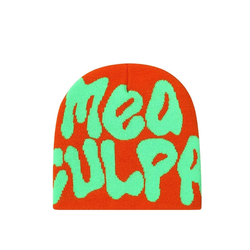 High Quality Custom Logo Y2K Jacquard Beanie Winter Sports Outdoor Stylish Knitted Hat with Cuffless Design