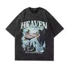 Oversized Printed 100% Cotton Hip Hop Anti-Wrinkle Character Men's Short Sleeve T-Shirt 220g