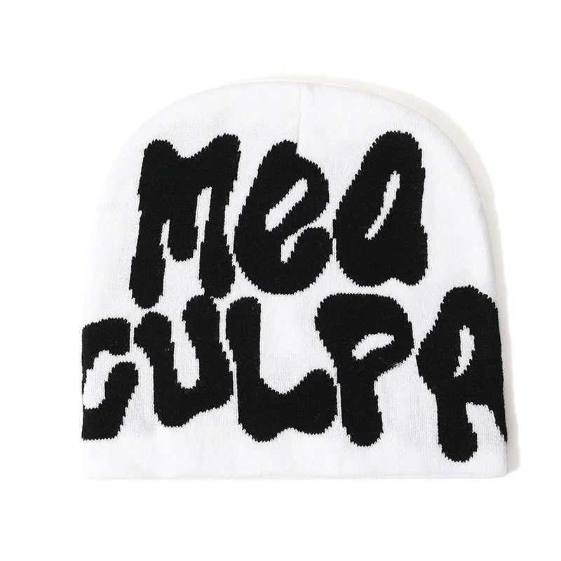 High Quality Custom Logo Y2K Jacquard Beanie Winter Sports Outdoor Stylish Knitted Hat with Cuffless Design