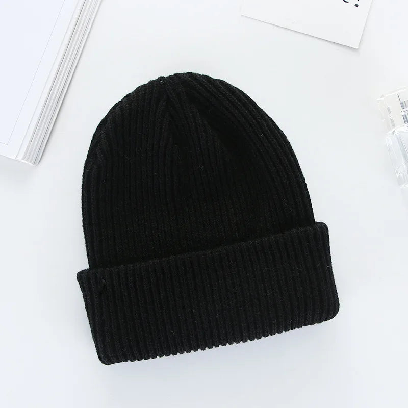 Winter Plain Dyed Beanie Hat Custom Knit Beanies Women Custom Embroidery Logo Beanie Hat