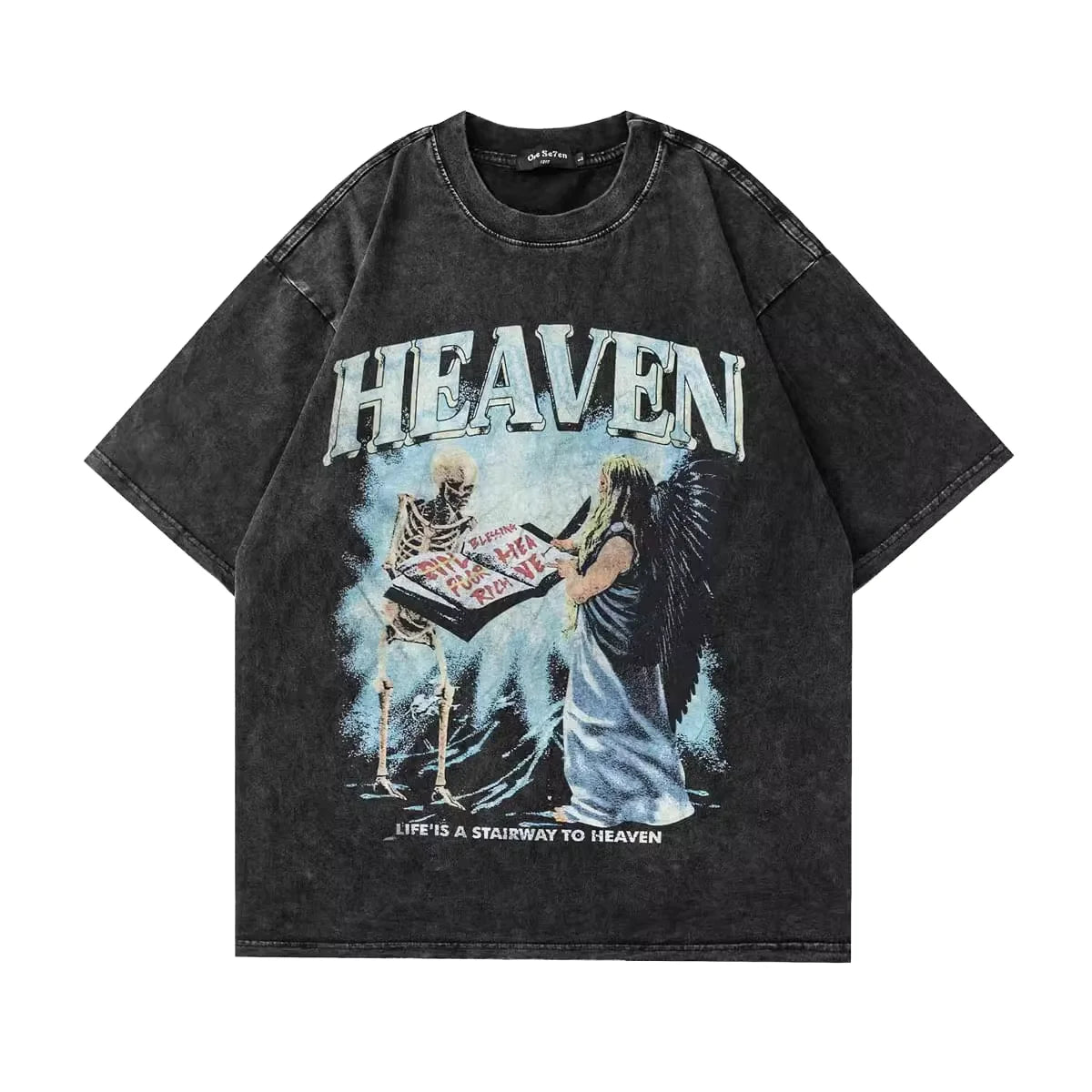 Oversized Printed 100% Cotton Hip Hop Anti-Wrinkle Character Men's Short Sleeve T-Shirt 220g