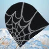 Y2KSpider Web Pattern Knitted Beanie Y2K Style, Multicolor Acrylic Warm Unisex Hip Hop Winter Skull Hat Customizable
