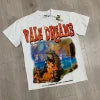 Lanli Punk Mechanical Skull T Shirt Gothic Rhinestone Black Red Washed Oversized Rock Hip Hop Streetwear Graphic Tee