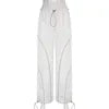 Casual Sweatpants Elastic Low Waist Straight Sports Jogging Capris Korean Fashion Streetwear Casual Pants for Women Basic