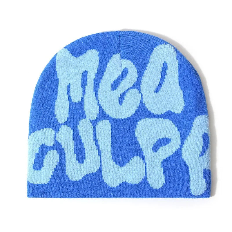 High Quality Custom Logo Y2K Jacquard Beanie Winter Sports Outdoor Stylish Knitted Hat with Cuffless Design