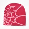 Y2KSpider Web Pattern Knitted Beanie Y2K Style, Multicolor Acrylic Warm Unisex Hip Hop Winter Skull Hat Customizable