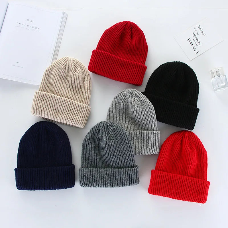 Winter Plain Dyed Beanie Hat Custom Knit Beanies Women Custom Embroidery Logo Beanie Hat