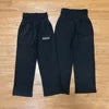 Custom Men's Oversized Black Casual Flared Sweatpants Wide Leg Baggy Pants Double Waist Waterproof Polyester Stacked