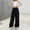 Y2k Streetwear Oversize Sweatpants Solid Low Pants Drawstring Wide Leg Baggy Trousers 2025 Women Casual Joggers Tech Pants