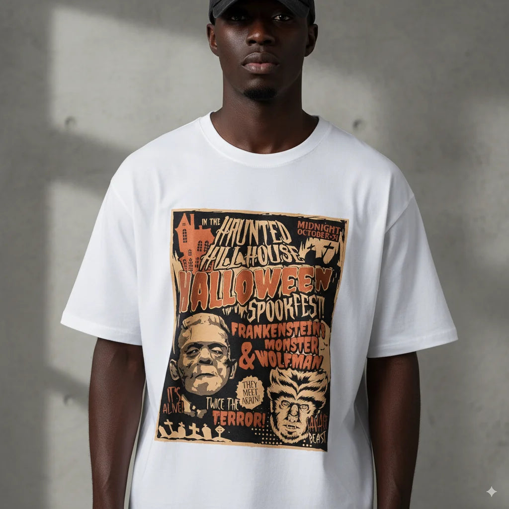 Men's Summer T-shirt 180g Cotton Printed Short Sleeve Casual Graphic Tee