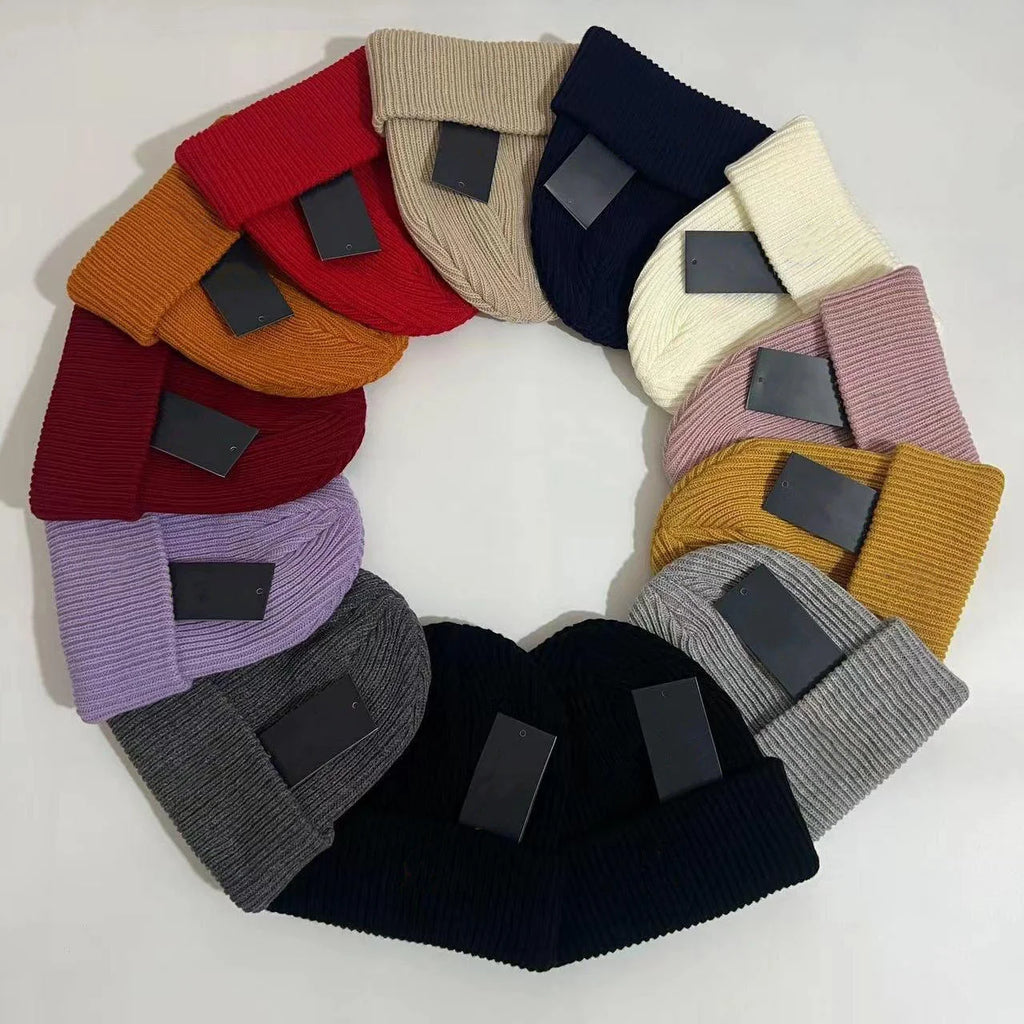 Autumn and Winter Versatile Cold Hat Warm Ear Acrylic Knitted Beanie Hats