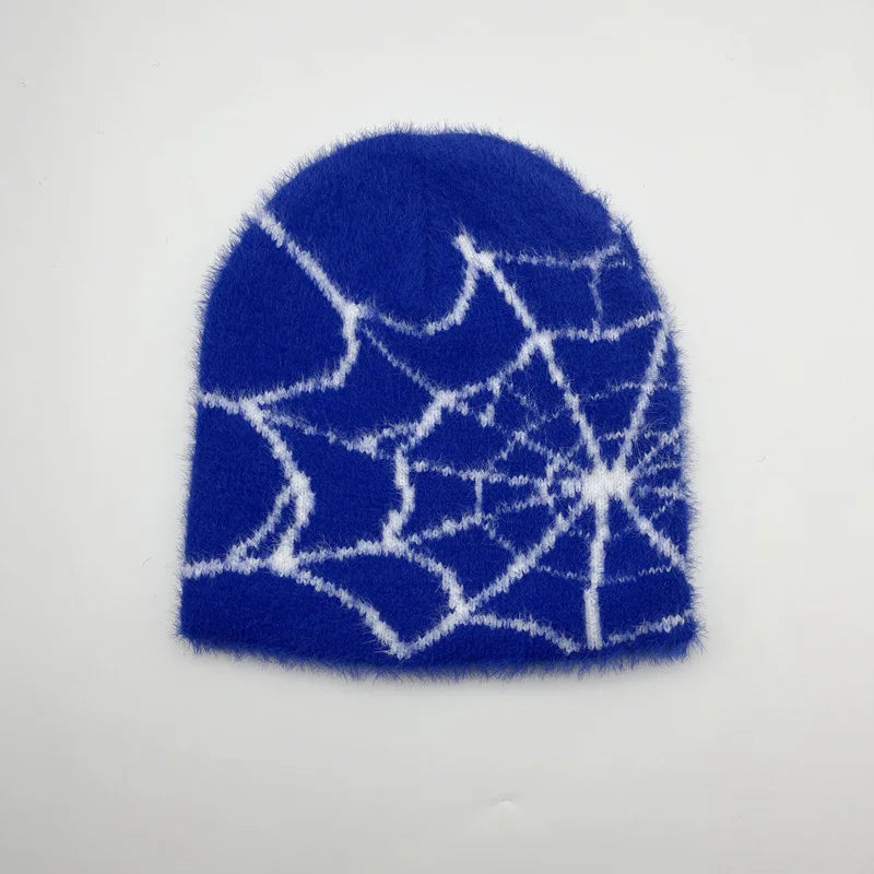 Wholesale Jacquard Custom Embroidery logo Woven Tags Y2K Cuff Fisherman Men Winter Skull Hat Knitted Mohair Beanie