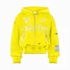 Hot Selling Trendy Custom Made 3D Embroidery Hoodie Acid Wash Zip Distressed 380 Gsm Heavyweight Cotton Rhinestones Embroidery