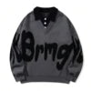 Patchwork Collar College Style Loose Casual Multi-color Stylish and Comfortable Fall/Winter Letter Design Men's Sweater