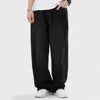 High Quality Straight Stretchy Pockets Wide Leg Trousers Mid Waist Loose Men Long Canvas Lightweight Casual Breathable Jeans