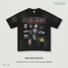 Men's Vintage Washed Print Graphic T-Shirt 285g 100% Cotton Heavyweight Oversized Breathable American Streetwear Patchwork Short