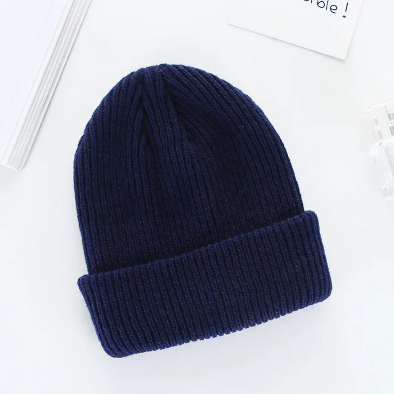 Winter Plain Dyed Beanie Hat Custom Knit Beanies Women Custom Embroidery Logo Beanie Hat