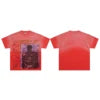 Lanli Punk Mechanical Skull T Shirt Gothic Rhinestone Black Red Washed Oversized Rock Hip Hop Streetwear Graphic Tee