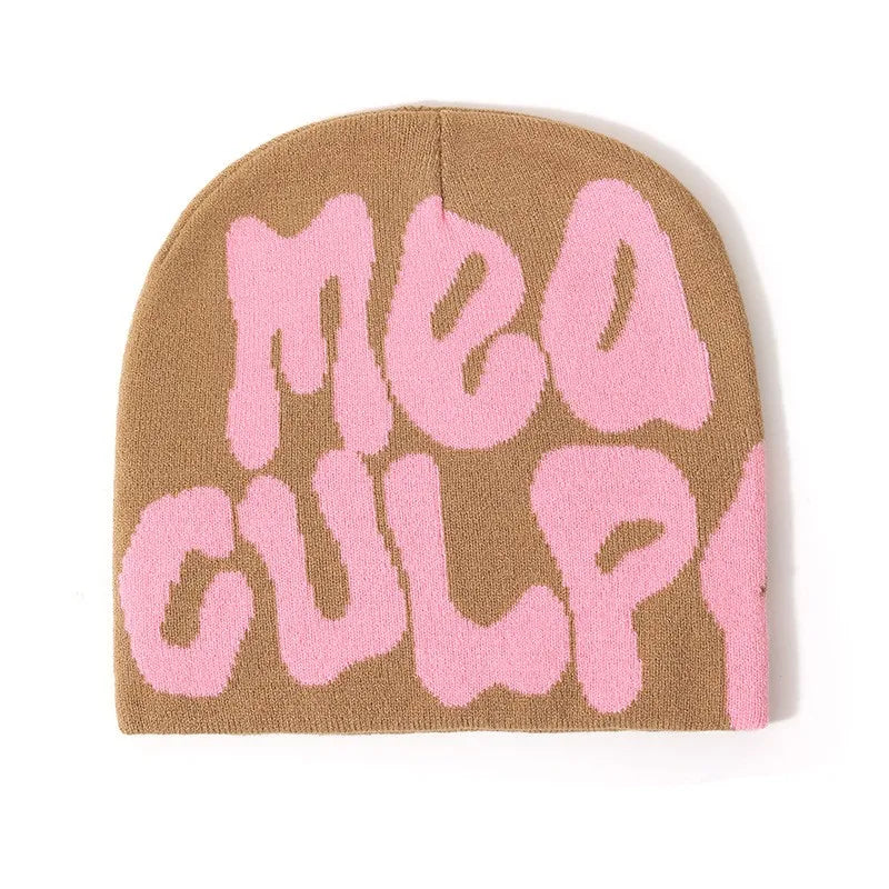 High Quality Custom Logo Y2K Jacquard Beanie Winter Sports Outdoor Stylish Knitted Hat with Cuffless Design