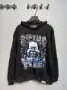 High Quality 100% Cotton Men's Vintage Oversized Casual Autumn Heavyweight Fleece Crocheted Lined Streetwear Hoodie Digital