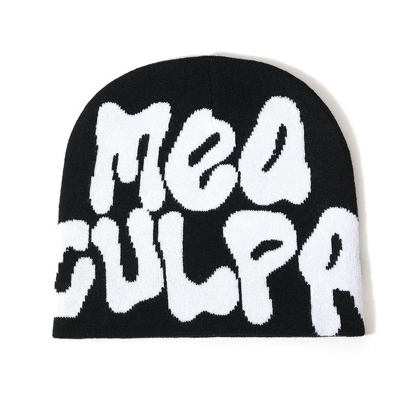 High Quality Custom Logo Y2K Jacquard Beanie Winter Sports Outdoor Stylish Knitted Hat with Cuffless Design