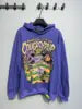 High Quality 100% Cotton Men's Vintage Oversized Casual Autumn Heavyweight Fleece Crocheted Lined Streetwear Hoodie Digital