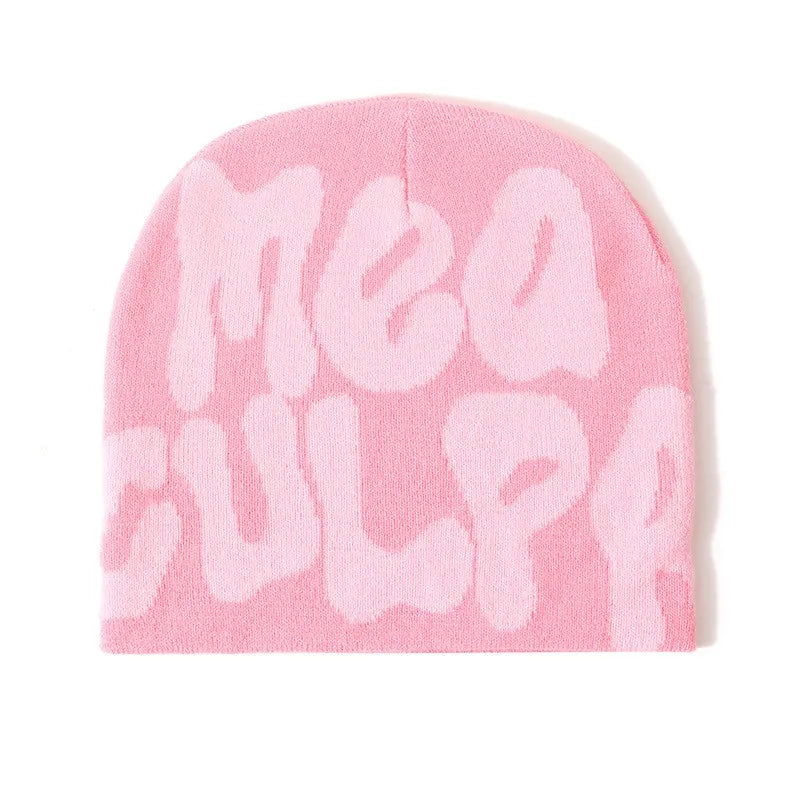 High Quality Custom Logo Y2K Jacquard Beanie Winter Sports Outdoor Stylish Knitted Hat with Cuffless Design