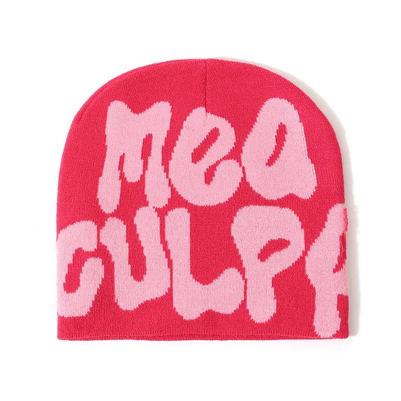 High Quality Custom Logo Y2K Jacquard Beanie Winter Sports Outdoor Stylish Knitted Hat with Cuffless Design