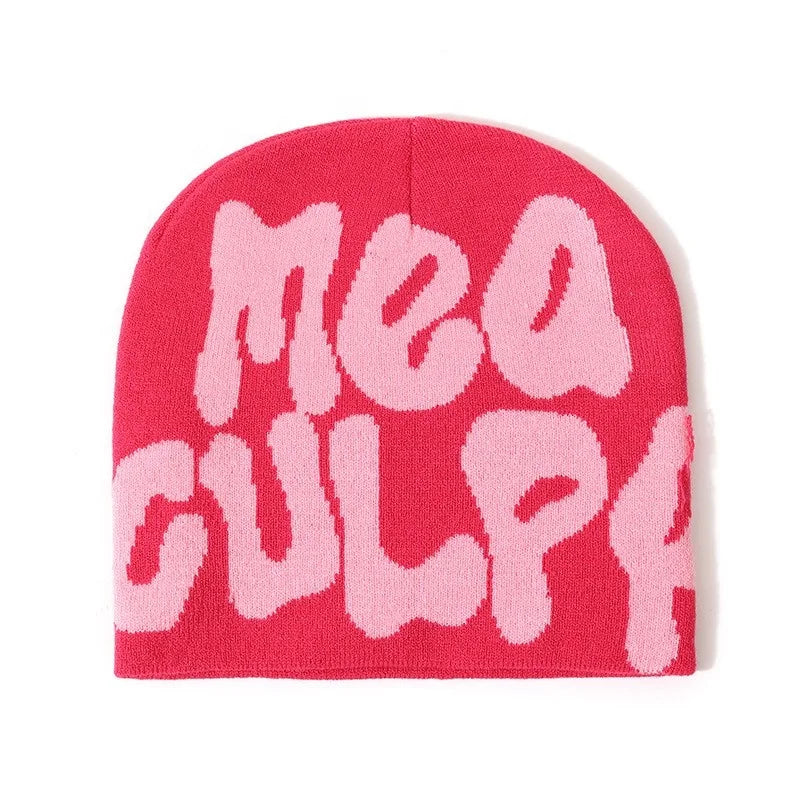 High Quality Custom Logo Y2K Jacquard Beanie Winter Sports Outdoor Stylish Knitted Hat with Cuffless Design
